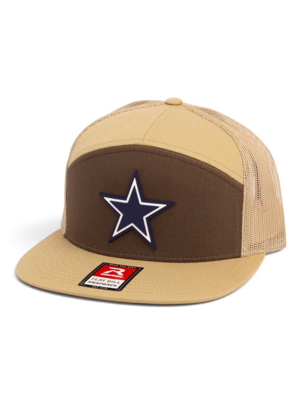 Dallas Cowboys 3D Snapback Seven-Panel Flat Bill Trucker Hat- Brown/ Tan